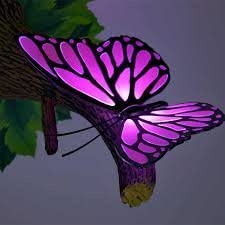 3D Deco Light ~ Pink Butterfly ~ Looks Like The Branch is Growing Out of The Wall! ~ Games Room/Kids Room - The Unusual Gift Company