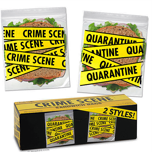 Crime Scene Sandwich Bags - The Unusual Gift Company