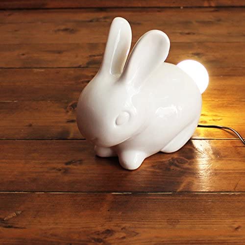 SUCK UK Porcelain Bunny Lamp-USB Powered Light with Energy Efficient LED Bulbs Equivalent of 11W, Ceramic, White - The Unusual Gift Company