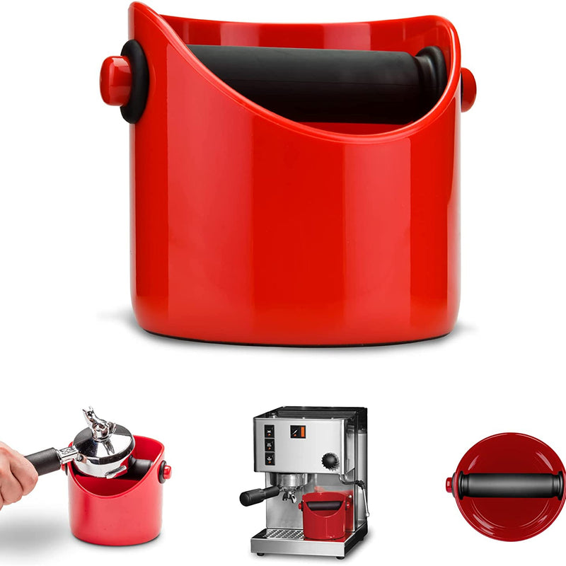 Dreamfarm Grindenstein Knock Box for Coffee Grinds, Fire Engine Red - The Unusual Gift Company