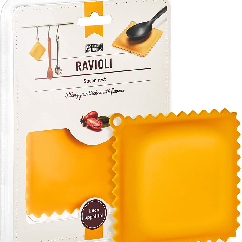 Monkey Business Ravioli Silicon Spoon Rest, Yellow - The Unusual Gift Company