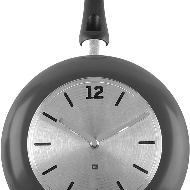 PT Present Time Wok Time Wall Clock, Metal Black - The Unusual Gift Company