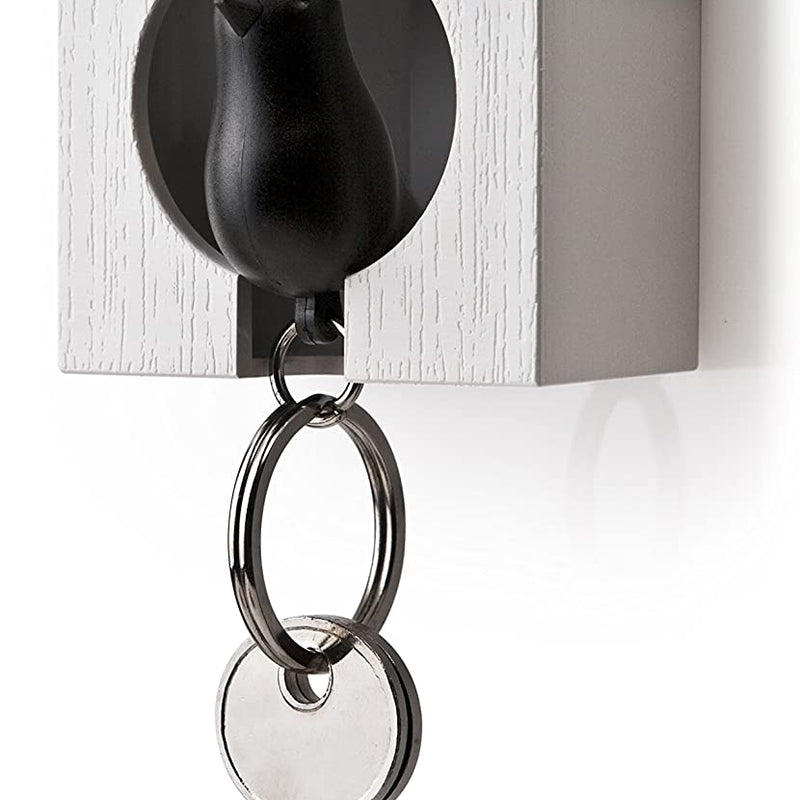 Qualy Sparrow Key Ring Keychain Key Holder White/Black - The Unusual Gift Company