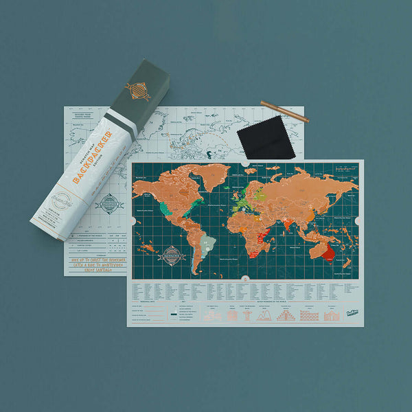 Scratch Map Backpacker Edition - The Unusual Gift Company