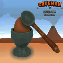 Caveman Egg Cup & Spoon - The Unusual Gift Company