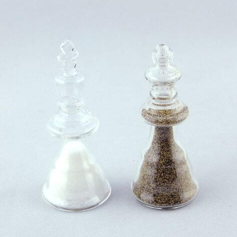 Checkmate Glass Salt and Pepper Shakers - The Unusual Gift Company
