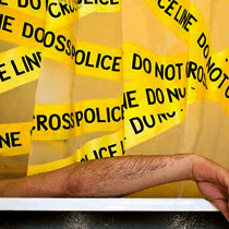 Police Line Shower Curtain - The Unusual Gift Company