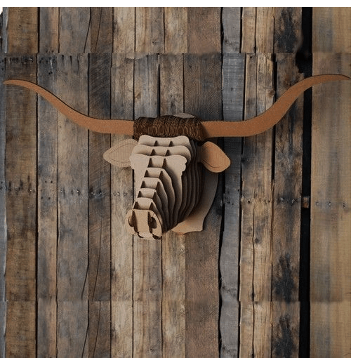 Tex - Cardboard Longhorn Trophy - The Unusual Gift Company