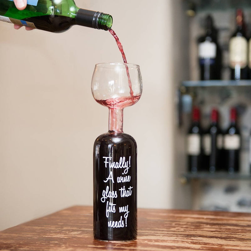 Wine Bottle Glass - The Unusual Gift Company