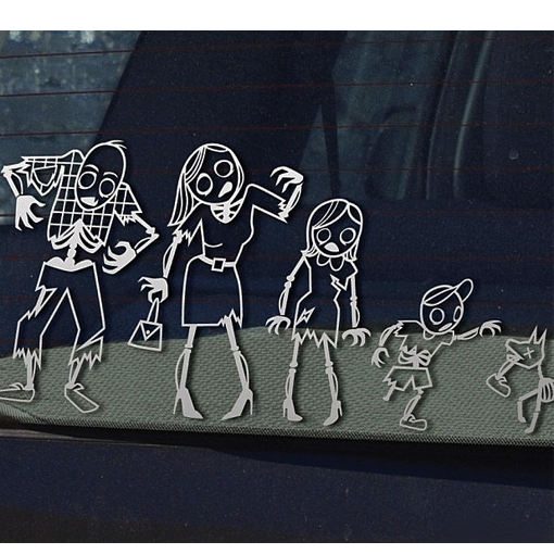 Zombie Family Car Stickers - The Unusual Gift Company